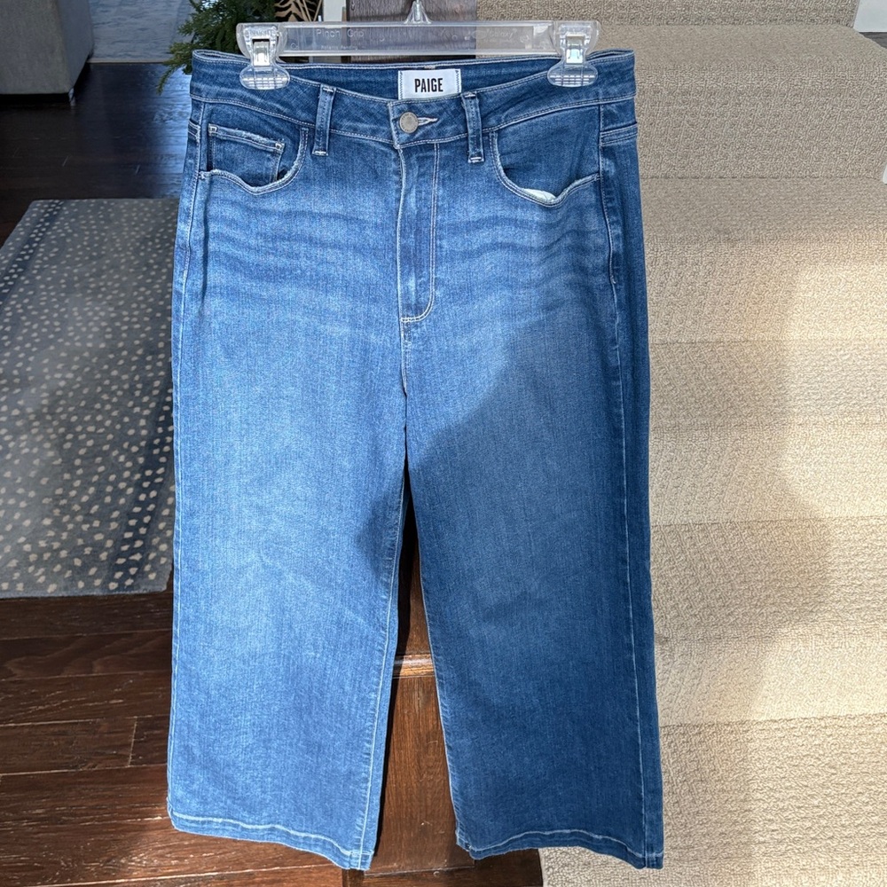 PAIGE genesee crop Classic Indigo Jeans